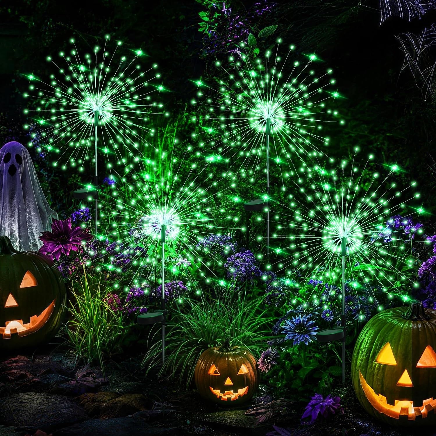 image:imageGIGALUMI 2 Pack Solar Firework Lights Outdoor Garden Decor Warm WhiteGreen