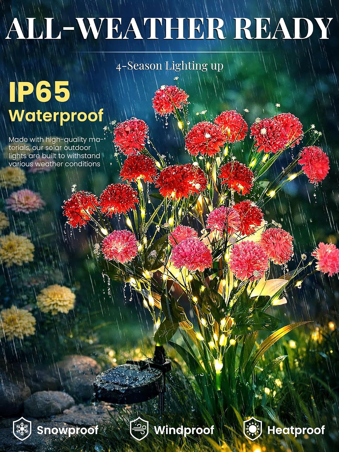 image:imageGIGALUMI 3 Pack Solar 21 Chrysanthemum Flowers Outdoor 2 Modes MultiColorMulticolor