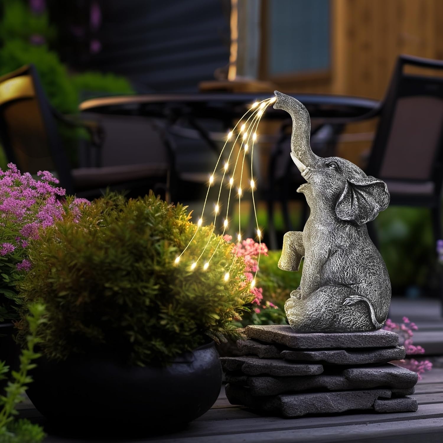 image:imageGIGALUMI Elephant Statue Solar Garden Decor Yard Outdoor Gifts for WomenConstant Lights Elephant
