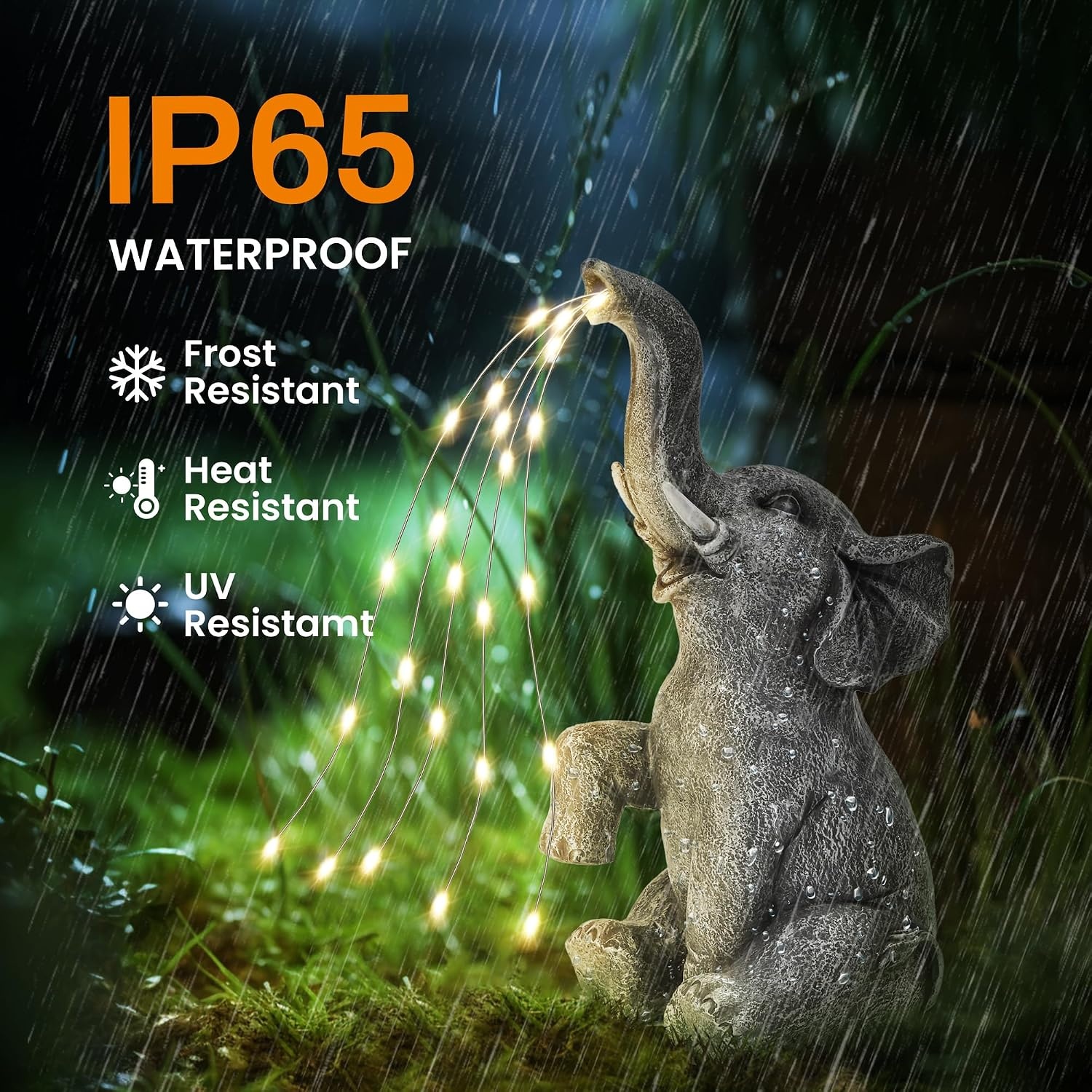 image:imageGIGALUMI Elephant Statue Solar Garden Decor Yard Outdoor Gifts for WomenConstant Lights Elephant