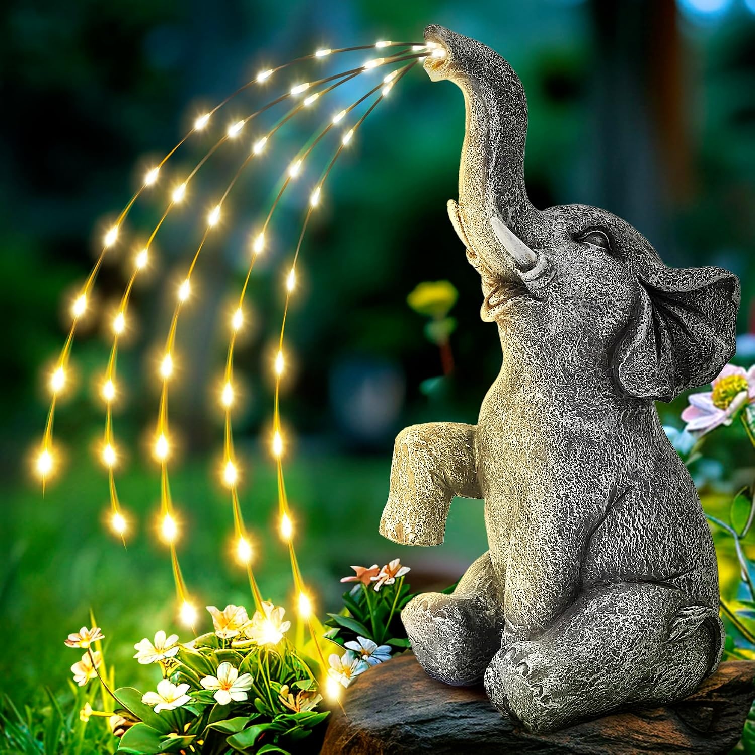 image:imageGIGALUMI Elephant Statue Solar Garden Decor Yard Outdoor Gifts for WomenTwinkling Lights Elephant