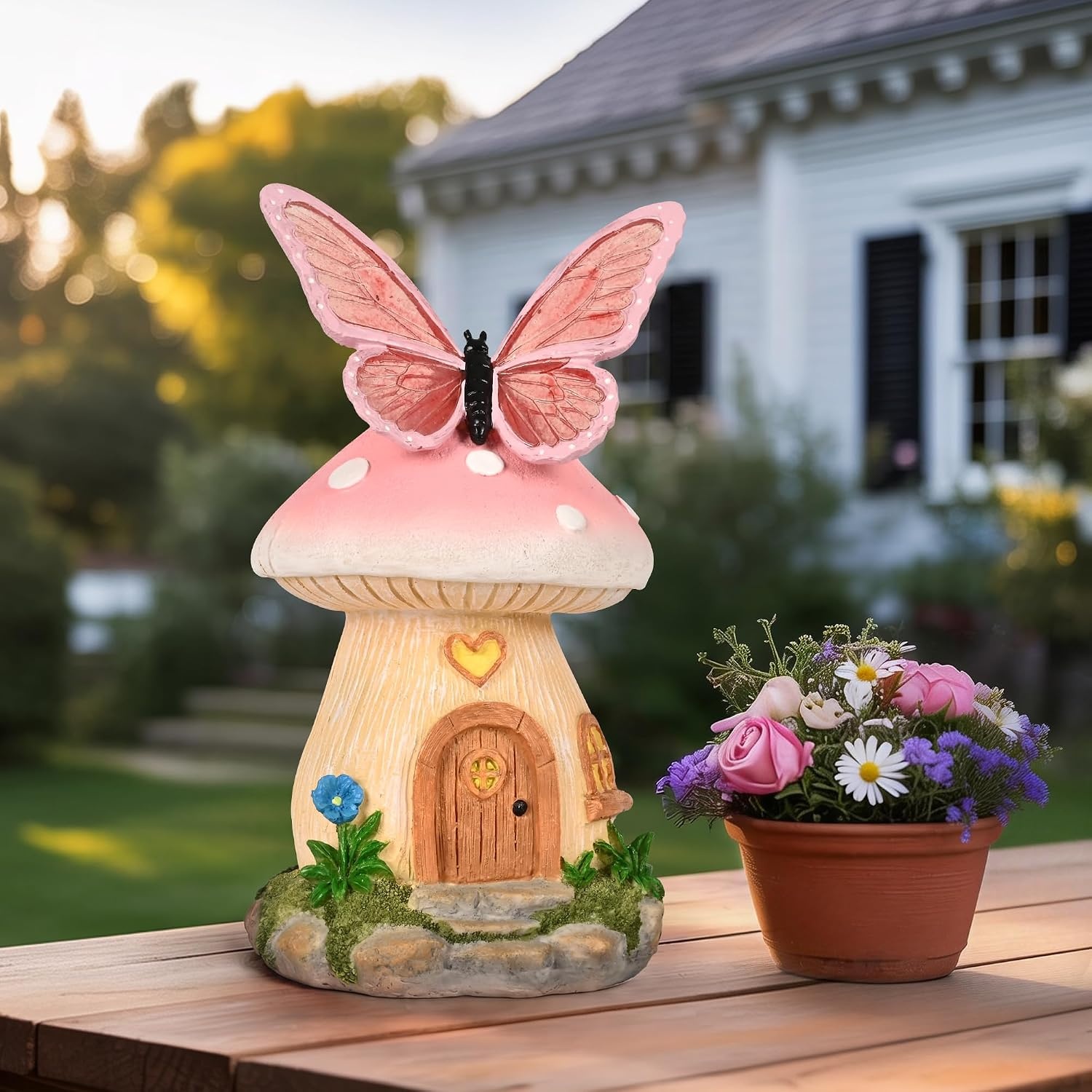 image:imageGIGALUMI Fairy Garden Mushroom 93 Fairy Garden Accessories OutdoorPink