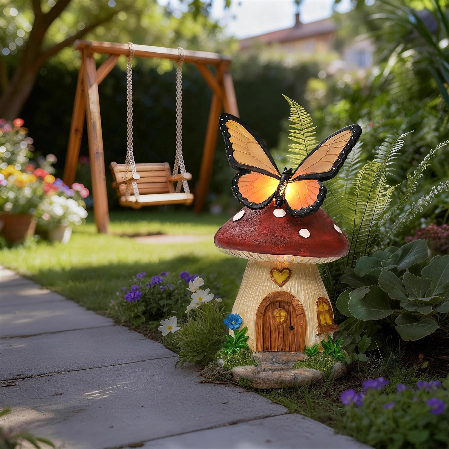 image:imageGIGALUMI Fairy Garden Mushroom 93 Fairy Garden Accessories OutdoorRed
