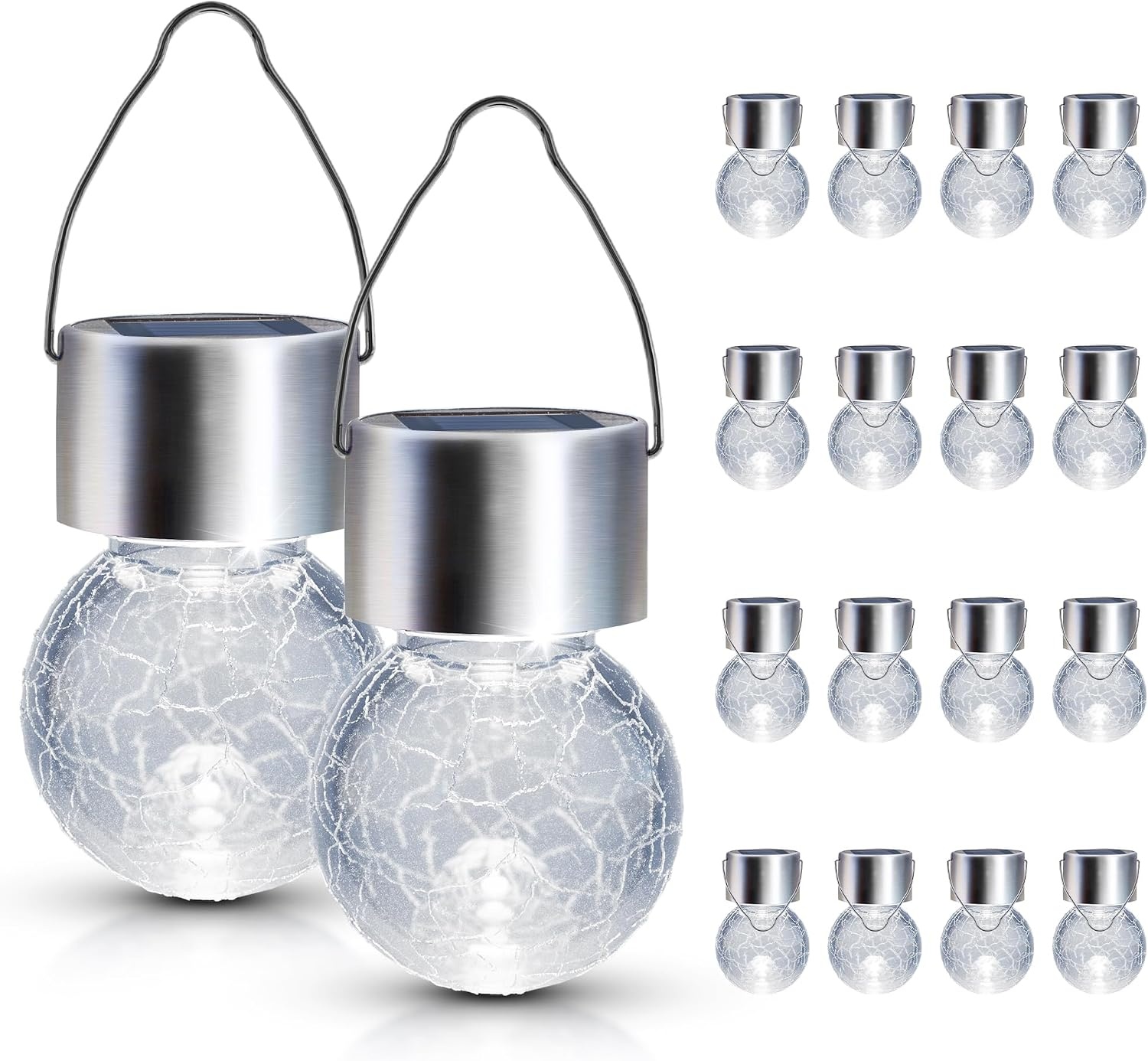 image:imageGIGALUMI Halloween Solar Lights Outdoor Solar Hanging Lanterns Outside 12PCCold White