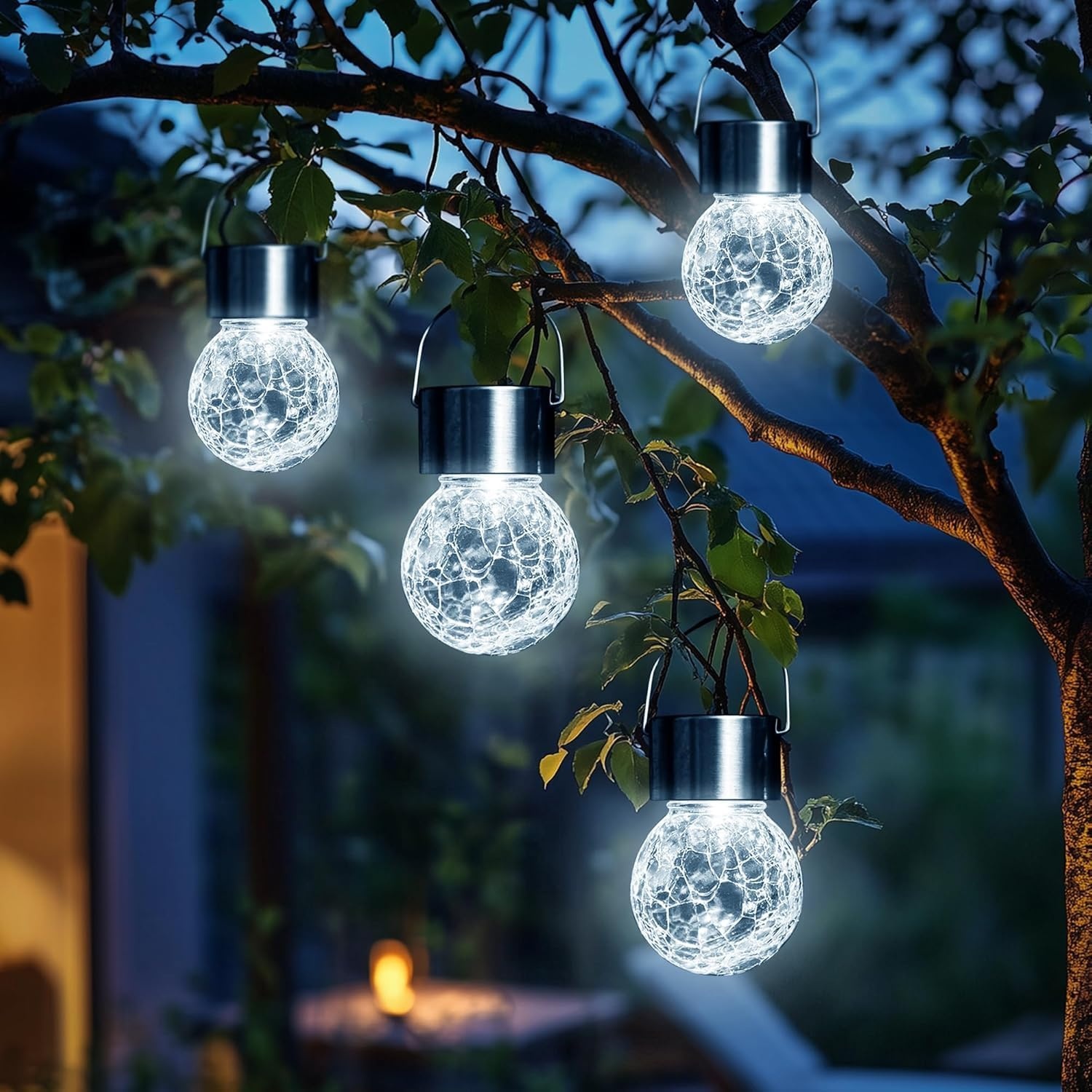 image:imageGIGALUMI Halloween Solar Lights Outdoor Solar Hanging Lanterns Outside 12PCCold White