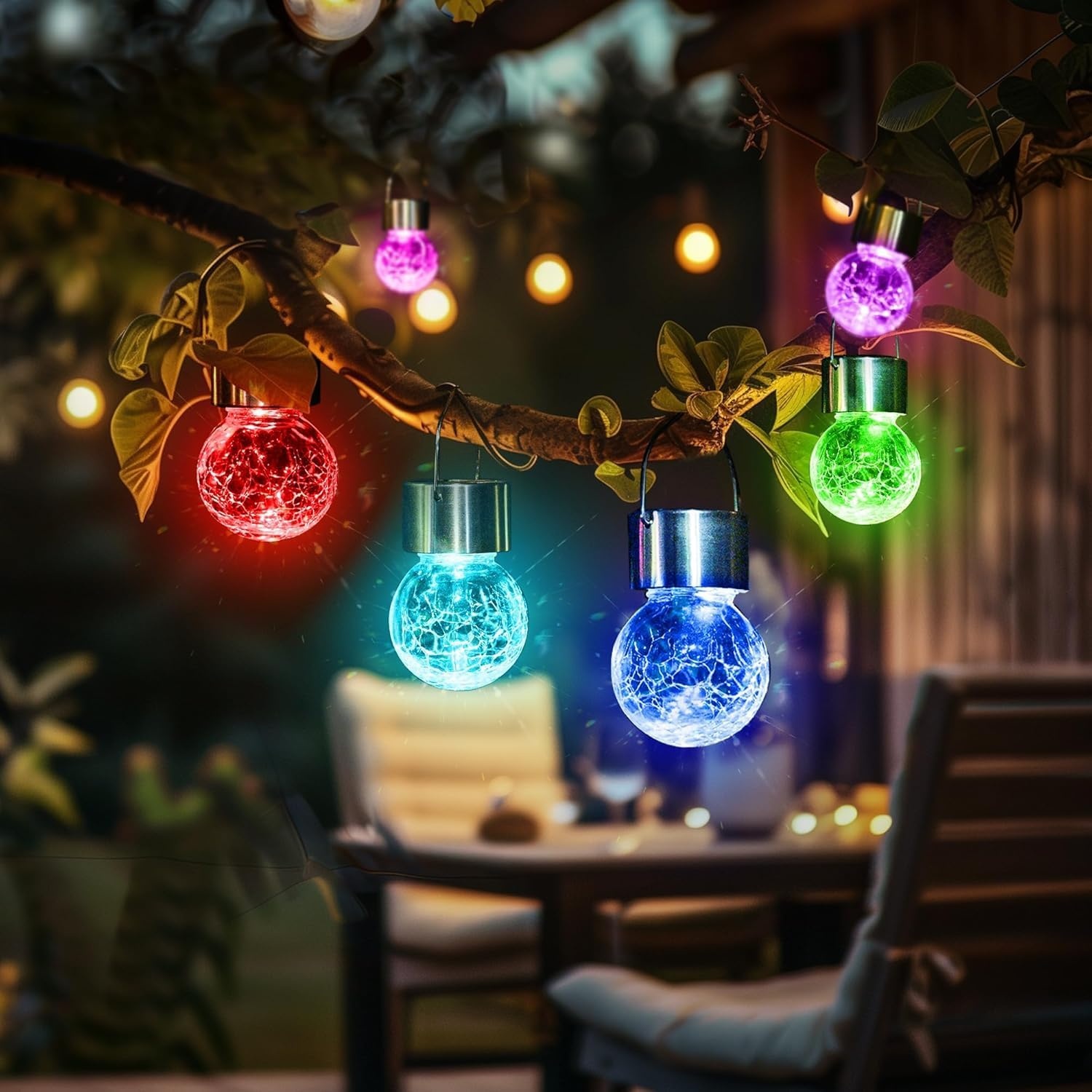 image:imageGIGALUMI Halloween Solar Lights Outdoor Solar Hanging Lanterns Outside 12PCMulticolor