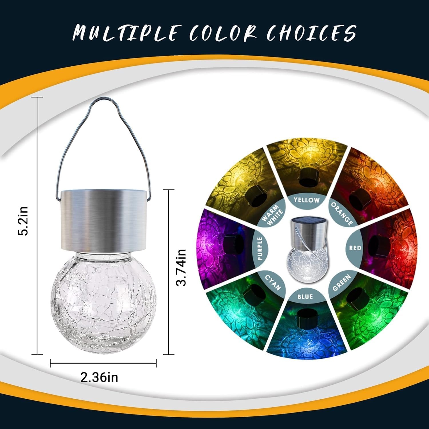 image:imageGIGALUMI Halloween Solar Lights Outdoor Solar Hanging Lanterns Outside 12PCMulticolor