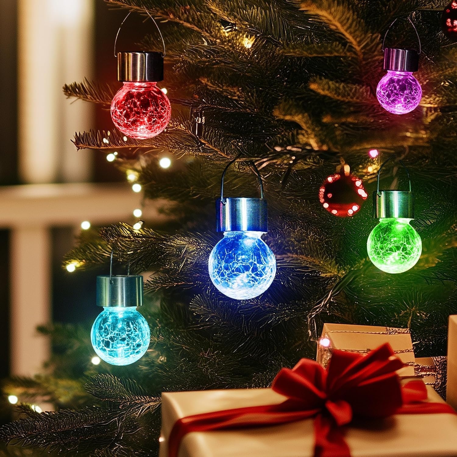 image:imageGIGALUMI Halloween Solar Lights Outdoor Solar Hanging Lanterns Outside 12PCMulticolor