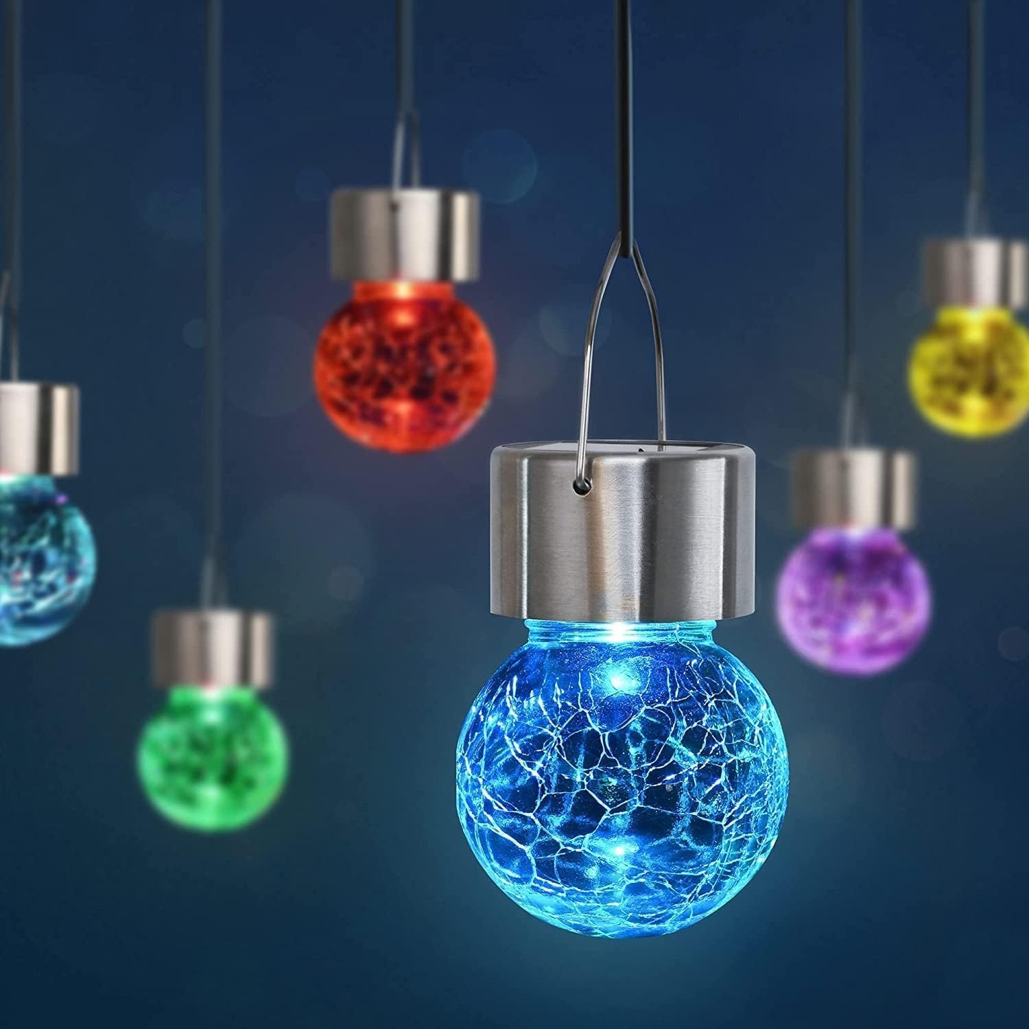 image:imageGIGALUMI Halloween Solar Lights Outdoor Solar Hanging Lanterns Outside 12PCMulticolor
