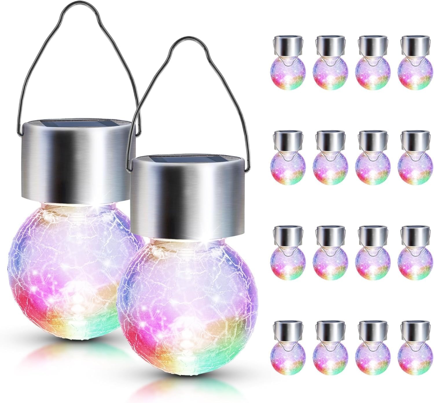 image:imageGIGALUMI Halloween Solar Lights Outdoor Solar Hanging Lanterns Outside 12PCMulticolor