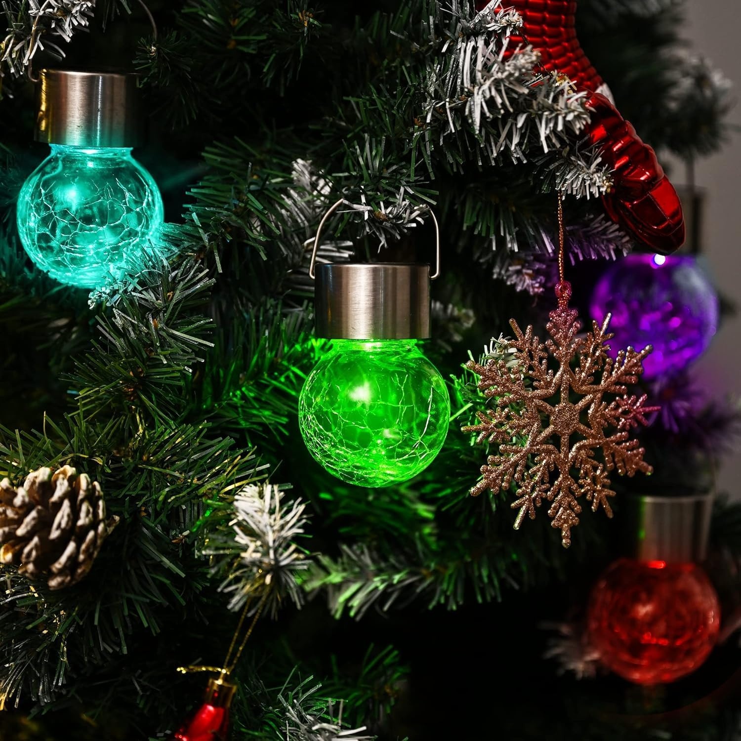 image:imageGIGALUMI Halloween Solar Lights Outdoor Solar Hanging Lanterns Outside 12PCMulticolor