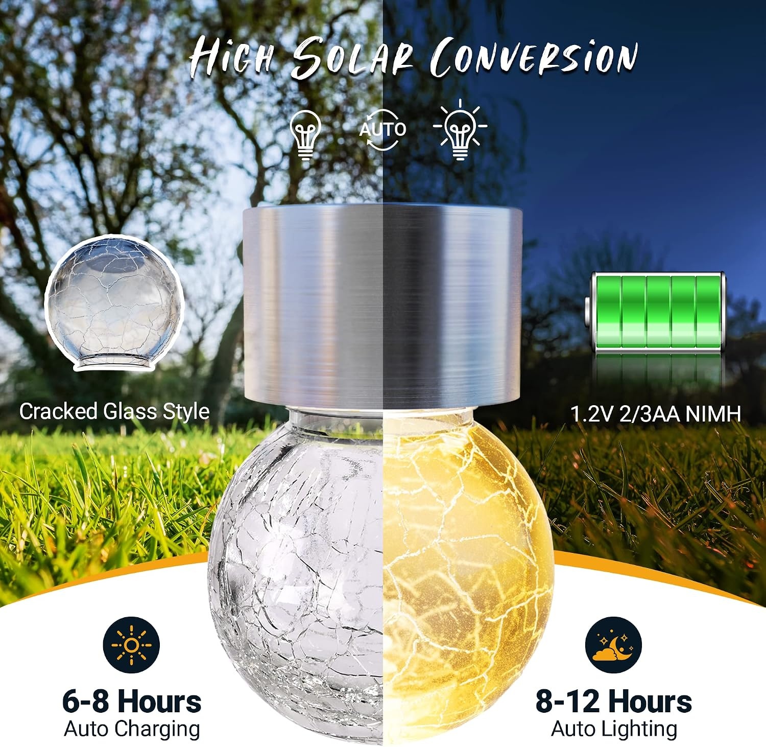 image:imageGIGALUMI Halloween Solar Lights Outdoor Solar Hanging Lanterns Outside 12PCWarm White