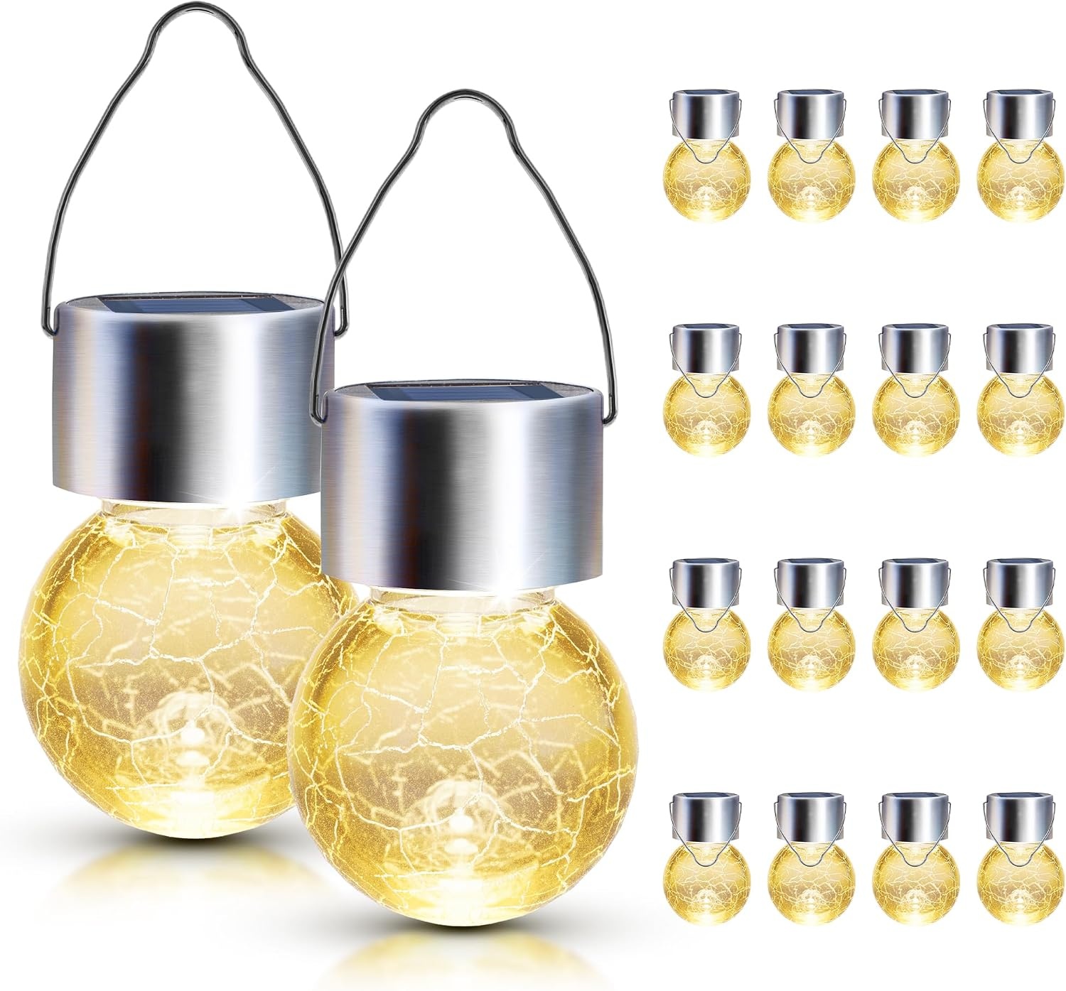 image:imageGIGALUMI Halloween Solar Lights Outdoor Solar Hanging Lanterns Outside 12PCWarm White