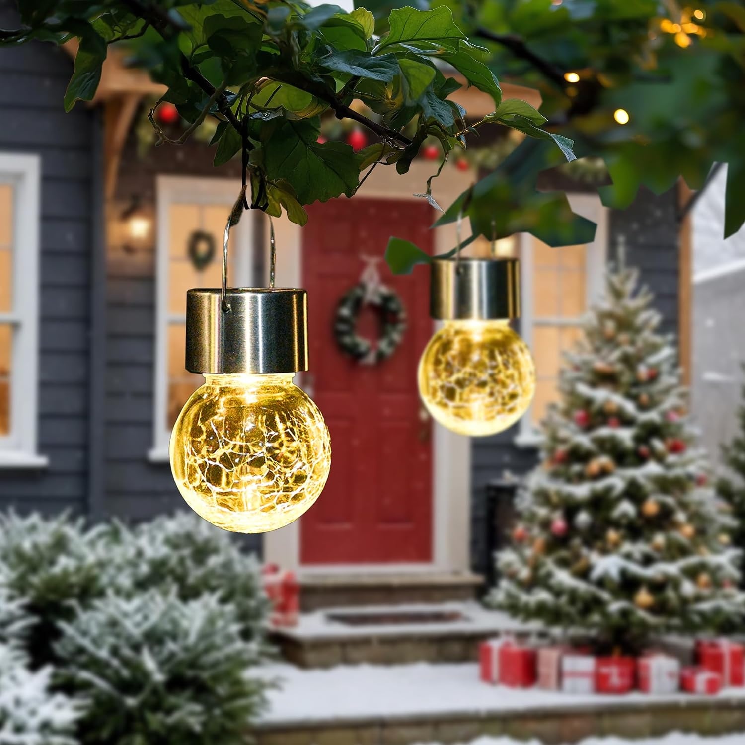 image:imageGIGALUMI Halloween Solar Lights Outdoor Solar Hanging Lanterns Outside 12PCWarm White