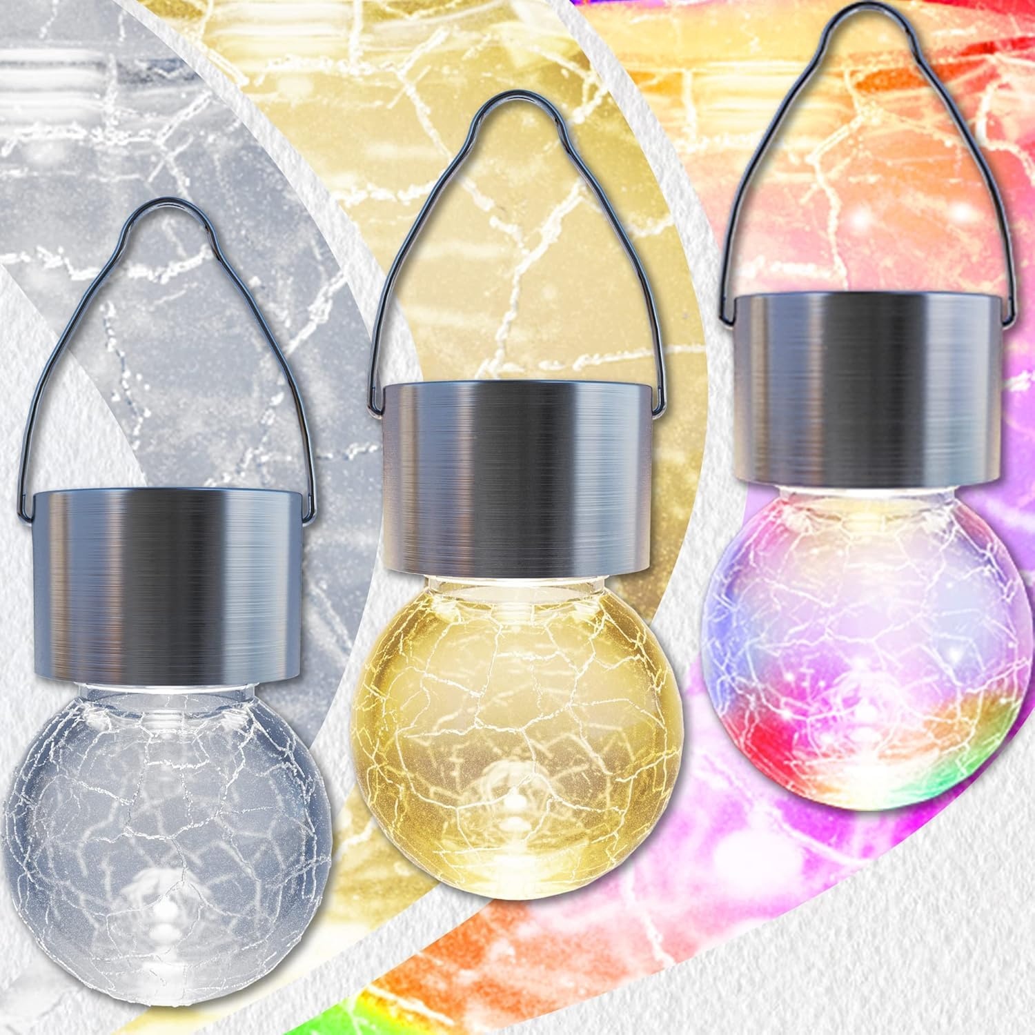 image:imageGIGALUMI Halloween Solar Lights Outdoor Solar Hanging Lanterns Outside 12PCWarm White