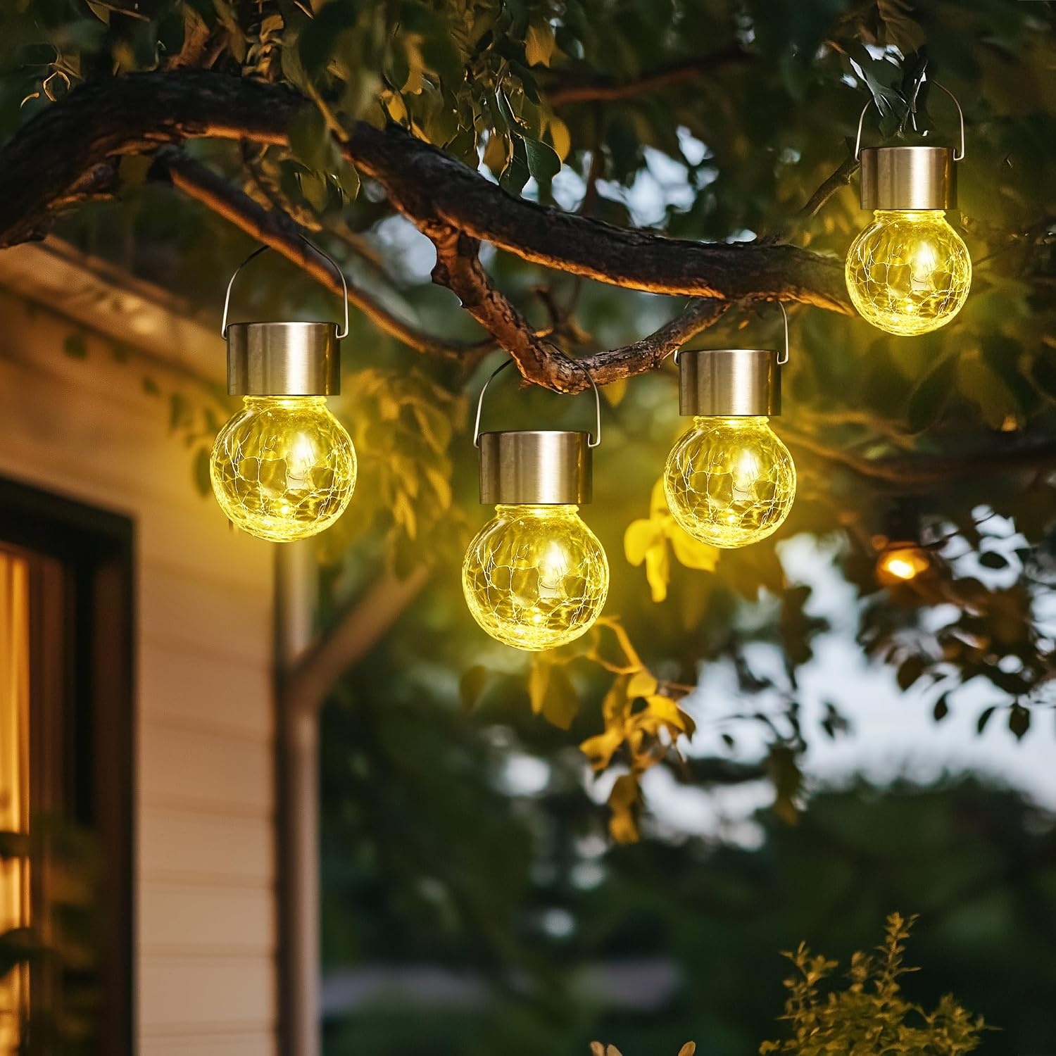 image:imageGIGALUMI Halloween Solar Lights Outdoor Solar Hanging Lanterns Outside 12PCWarm White