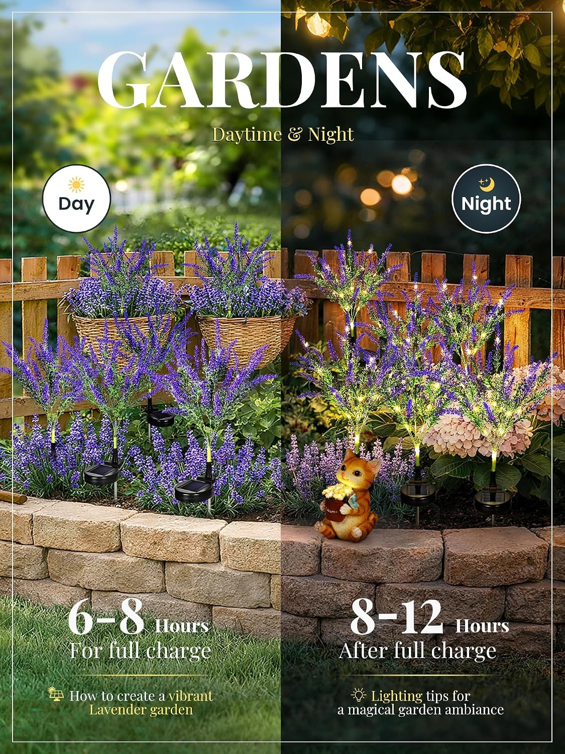 image:imageGIGALUMI Solar Halloween Lights Artificial Flowers for Garden Decor 4 PackSet of 4