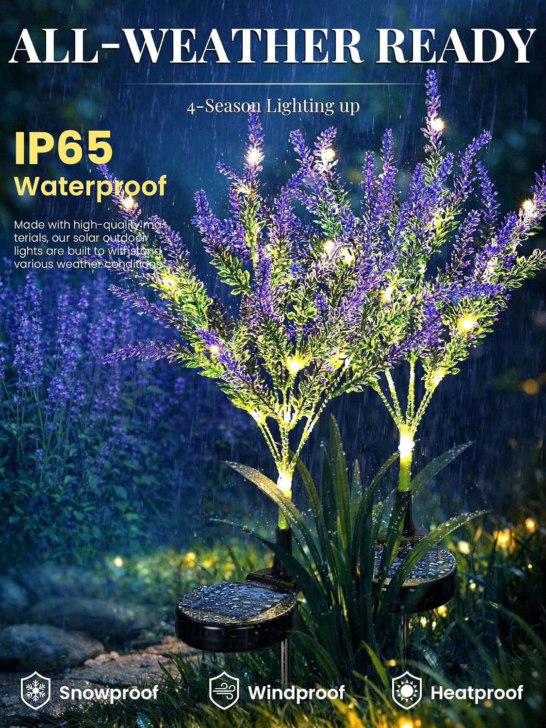 image:imageGIGALUMI Solar Halloween Lights Artificial Flowers for Garden Decor 4 PackSet of 4