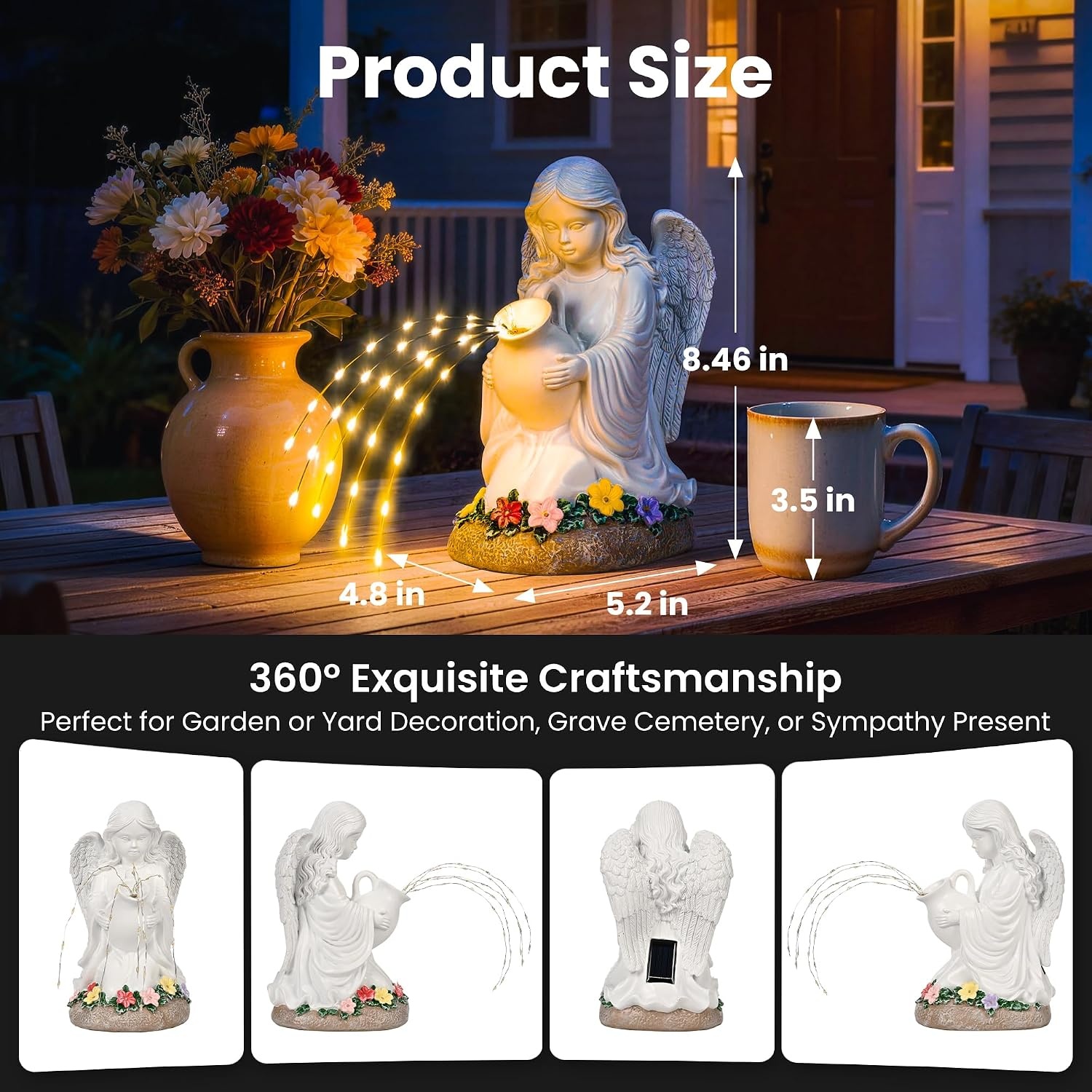 image:imageGIGALUMI Solar Highland Cow Decor Garden Statue Cow Outdoor OrnamentAngel