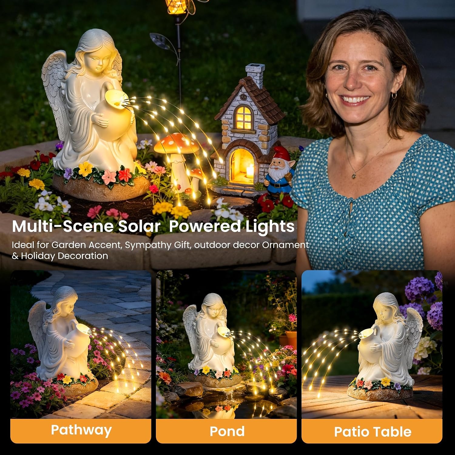 image:imageGIGALUMI Solar Highland Cow Decor Garden Statue Cow Outdoor OrnamentAngel