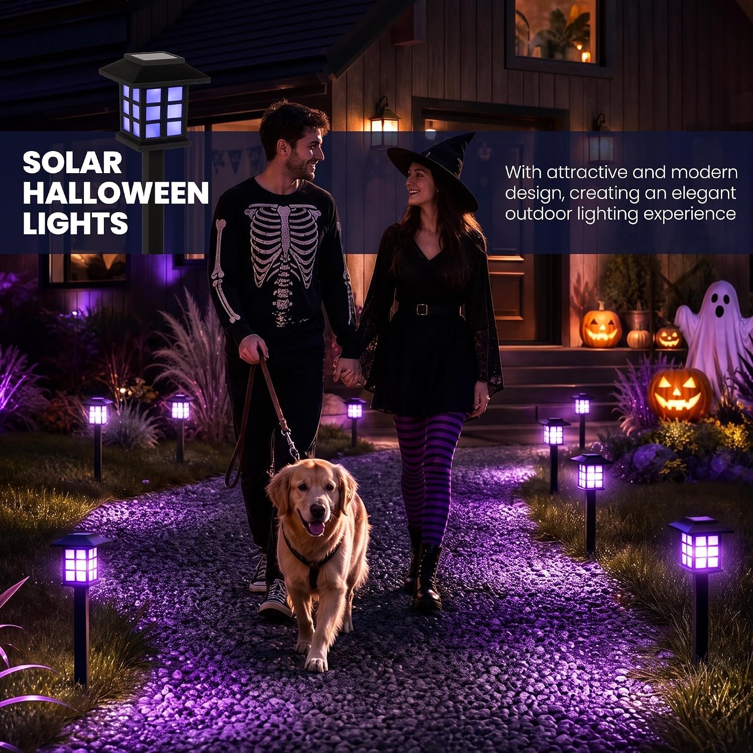 image:imageGIGALUMI Solar Lights Outdoor Waterproof 12 Pack LED Garden DecorPurple