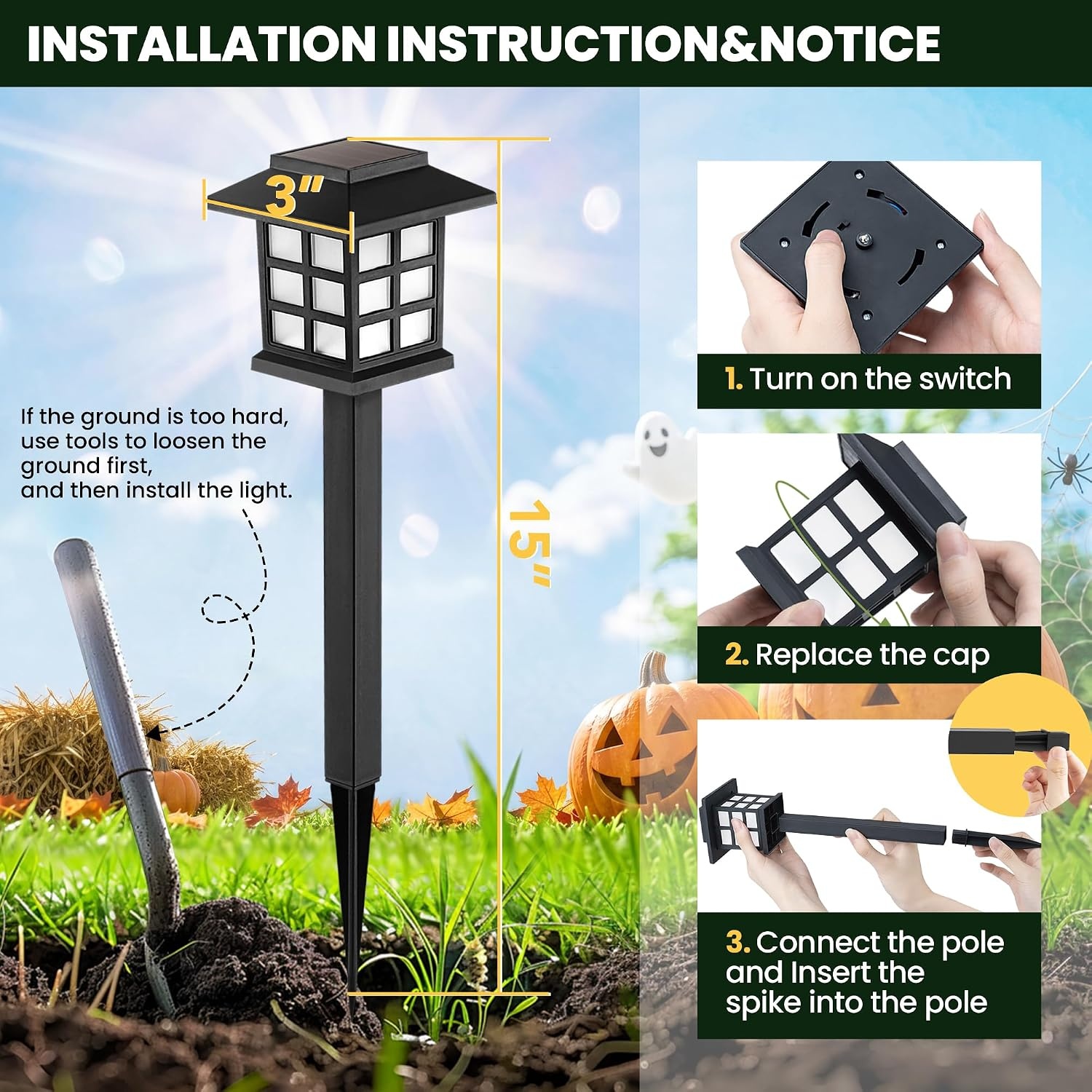 image:imageGIGALUMI Solar Lights Outdoor Waterproof 12 Pack LED Garden DecorPurple