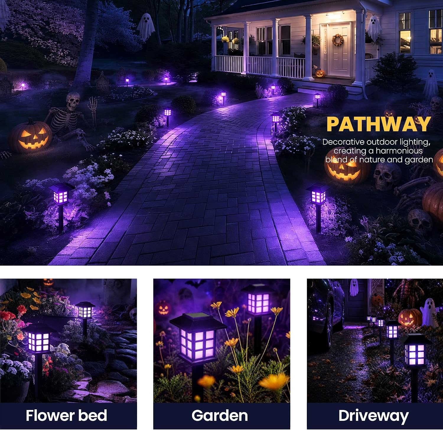 image:imageGIGALUMI Solar Lights Outdoor Waterproof 12 Pack LED Garden DecorPurple