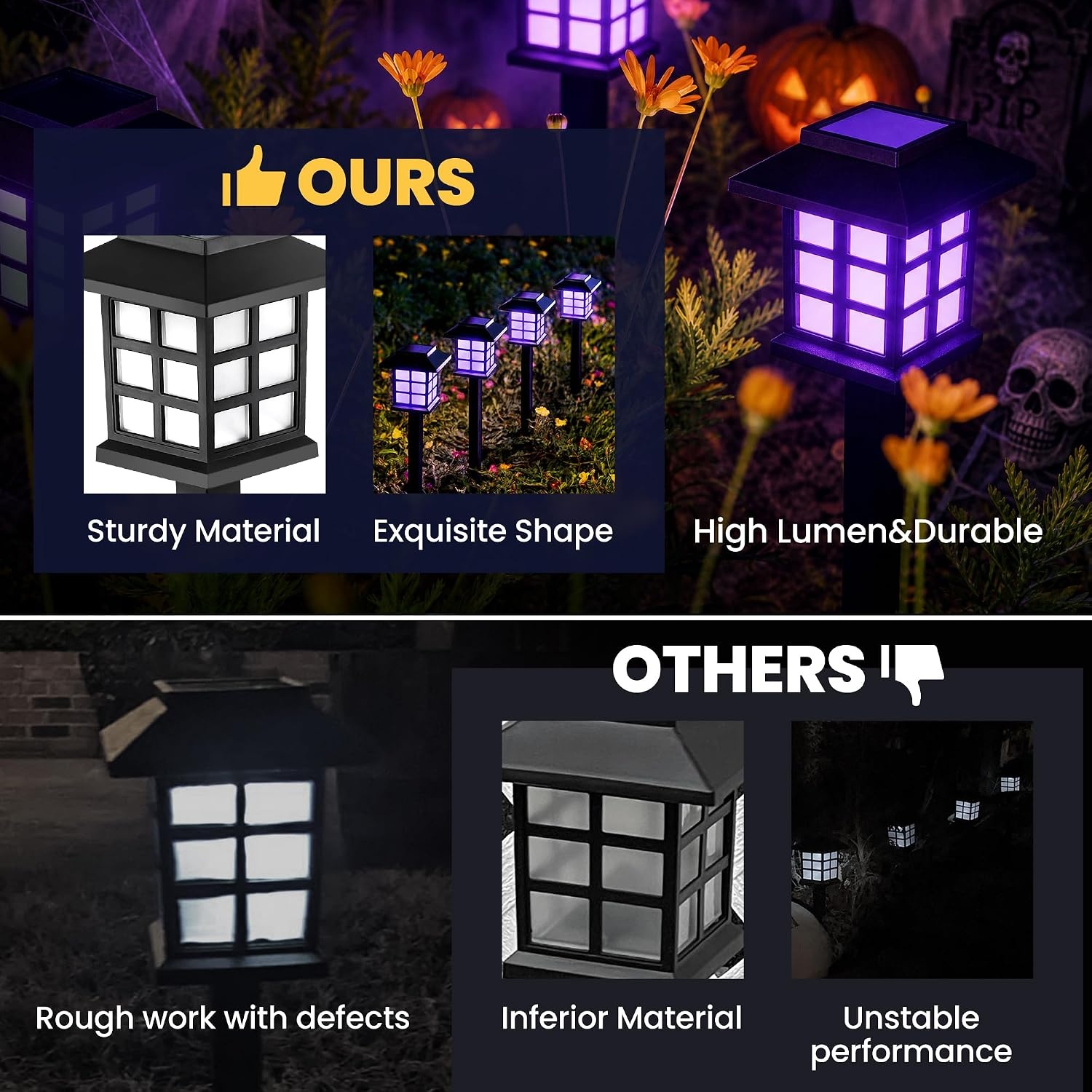 image:imageGIGALUMI Solar Lights Outdoor Waterproof 12 Pack LED Garden DecorPurple