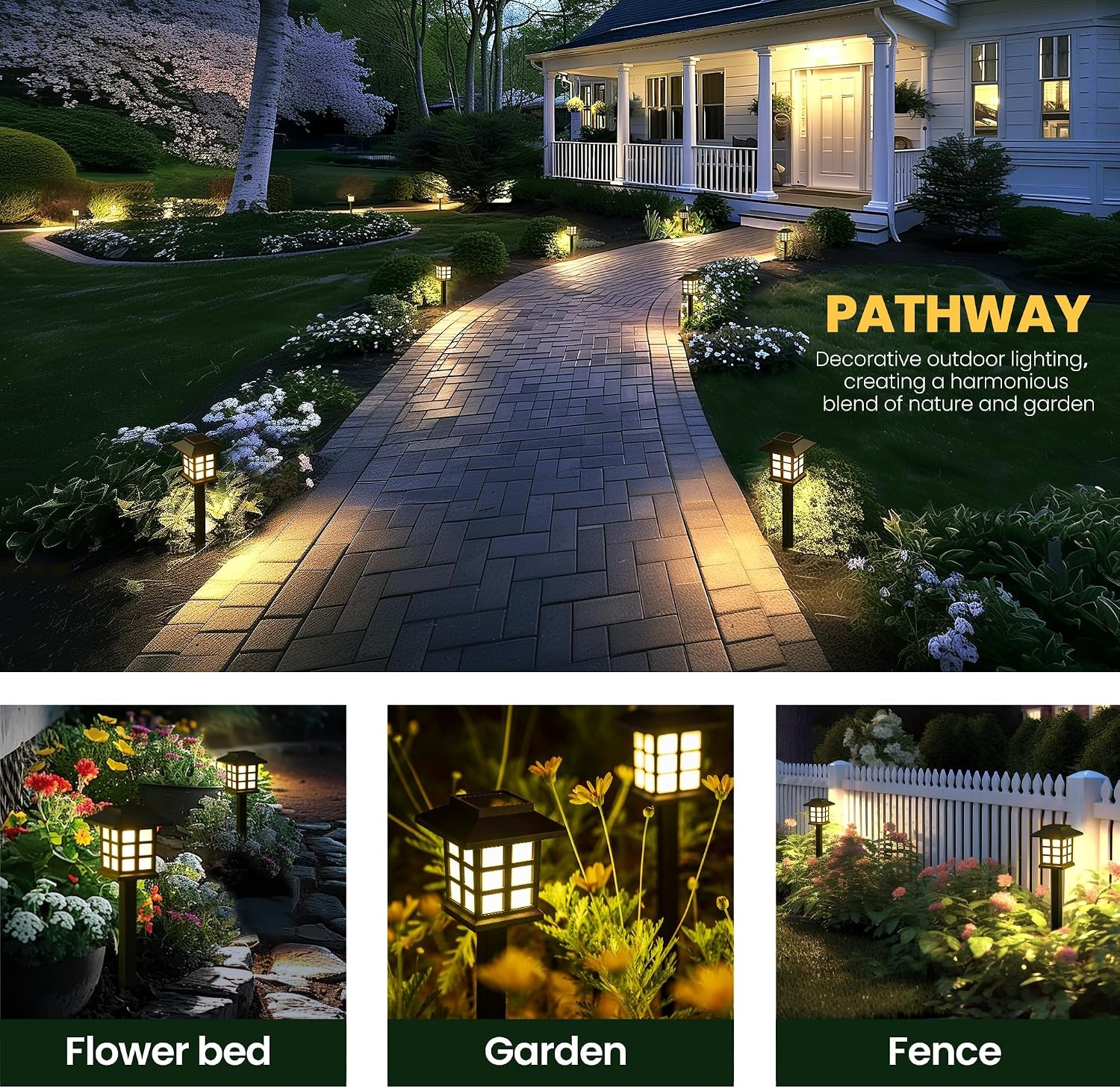 image:imageGIGALUMI Solar Lights Outdoor Waterproof 12 Pack LED Garden DecorWarm White