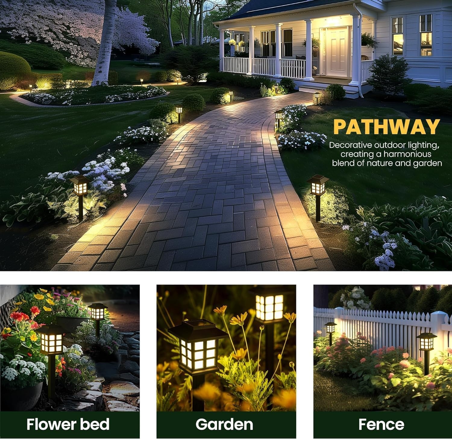 image:imageGIGALUMI Solar Lights Outdoor Waterproof 12 Pack LED Garden DecorWarm White