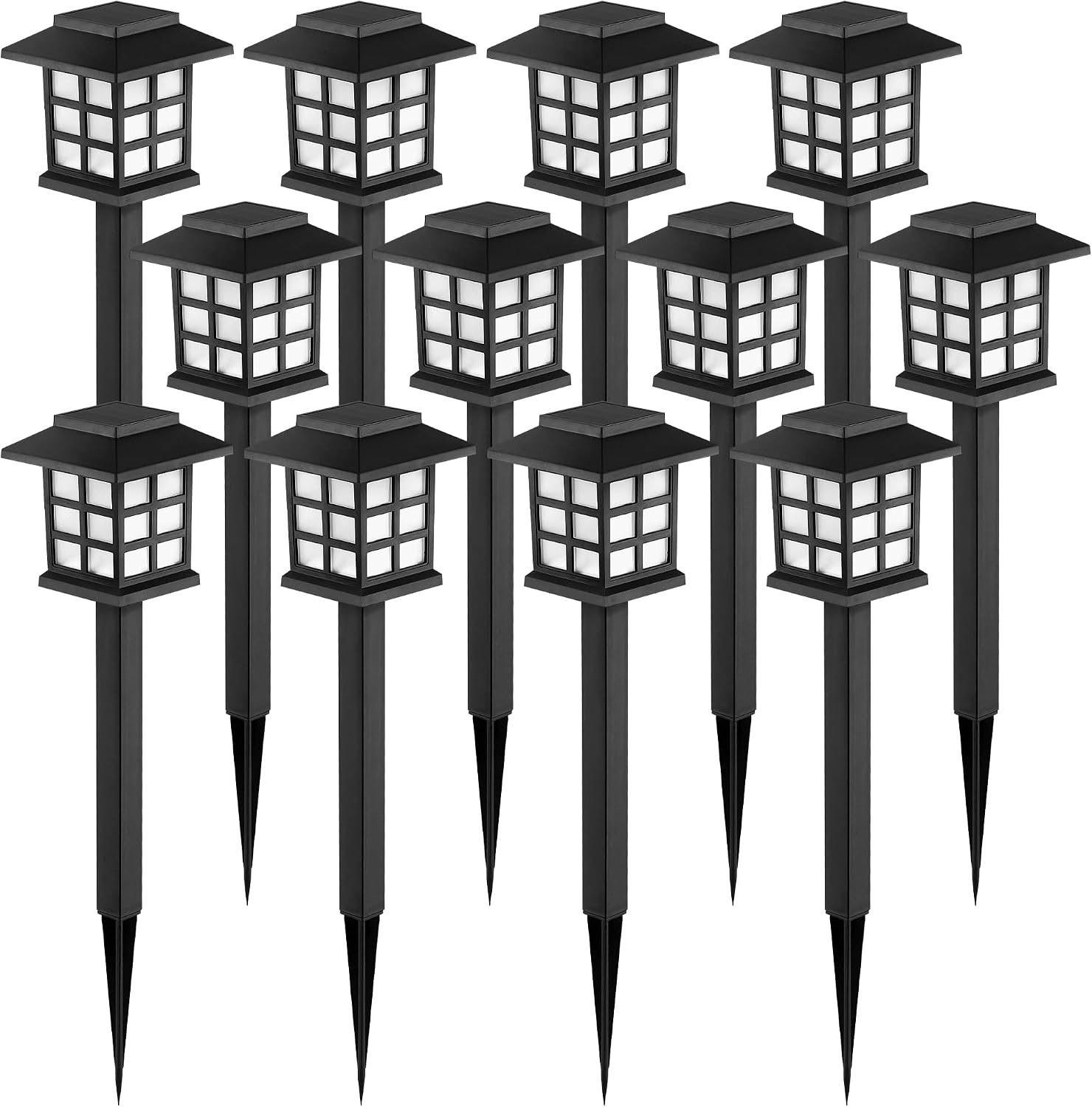 image:imageGIGALUMI Solar Lights Outdoor Waterproof 12 Pack LED Garden DecorWarm White