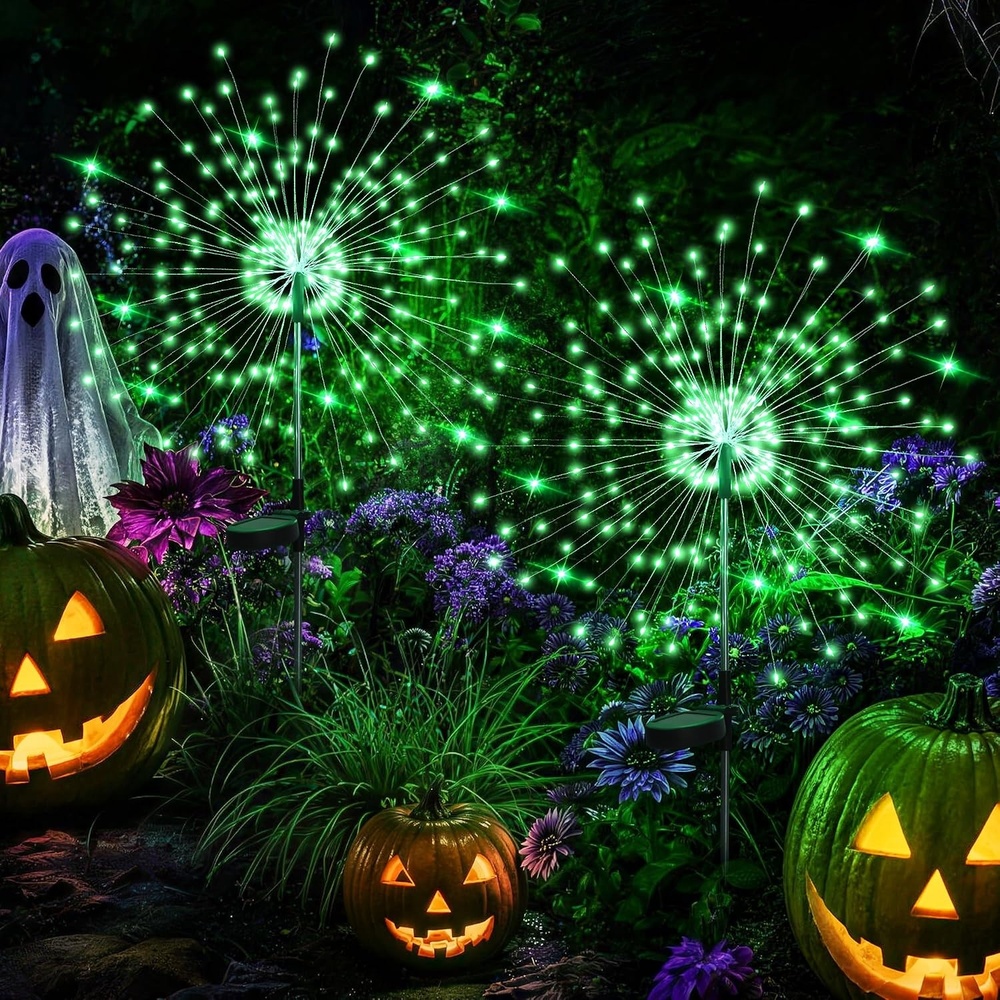 image:imageGIGALUMI 2 Pack Solar Firework Lights Outdoor Garden Decor Warm WhiteGreen