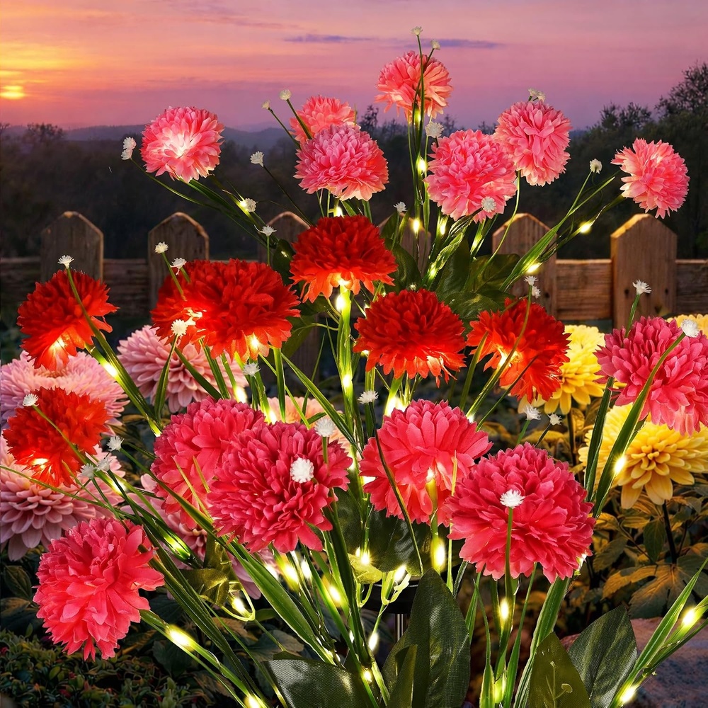 image:imageGIGALUMI 3 Pack Solar 21 Chrysanthemum Flowers Outdoor 2 Modes MultiColorMulticolor