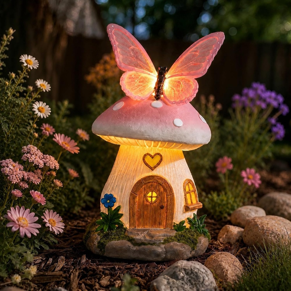 image:imageGIGALUMI Fairy Garden Mushroom 93 Fairy Garden Accessories OutdoorPink
