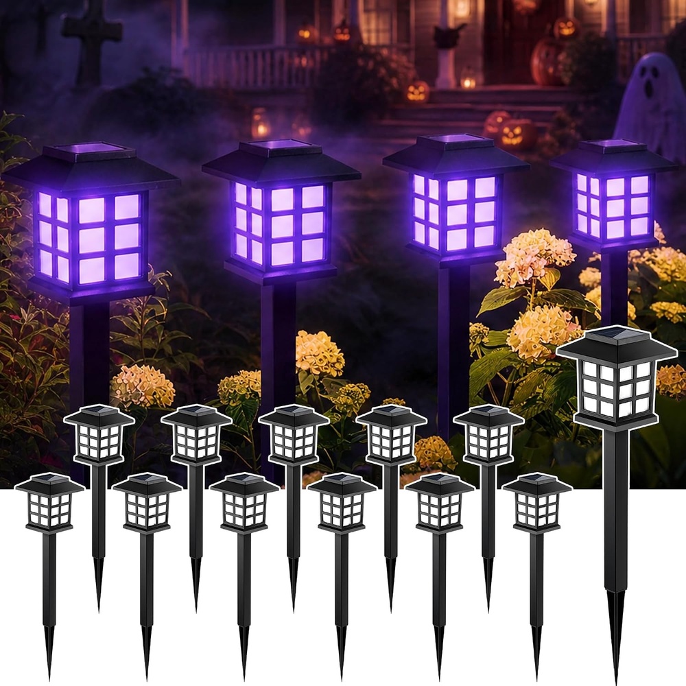 image:imageGIGALUMI Solar Lights Outdoor Waterproof 12 Pack LED Garden DecorPurple