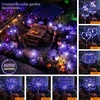 GIGALUMI 2 Pack Solar Firework Lights Outdoor, Garden Decor, Warm White(Purple)