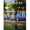 GIGALUMI 3 Pack Solar Delphinium Flowers Outdoor, 2 Modes, Multicolored(Blue)