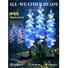GIGALUMI 3 Pack Solar Delphinium Flowers Outdoor, 2 Modes, Multicolored(Blue)