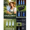 GIGALUMI 3 Pack Solar Delphinium Flowers Outdoor, 2 Modes, Multicolored(Blue)