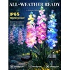 GIGALUMI 3 Pack Solar Delphinium Flowers Outdoor, 2 Modes, Multicolored(Multicolor)