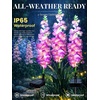 GIGALUMI 3 Pack Solar Delphinium Flowers Outdoor, 2 Modes, Multicolored(Purple)