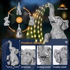 GIGALUMI Elephant Statue Solar Garden Decor Yard Outdoor Gifts for Women(Twinkling Lights Elephant)