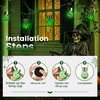GIGALUMI Halloween Solar Lights Outdoor Solar Hanging Lanterns Outside 12PC(Green)