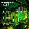 GIGALUMI Halloween Solar Lights Outdoor Solar Hanging Lanterns Outside 12PC(Green)