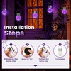 GIGALUMI Halloween Solar Lights Outdoor Solar Hanging Lanterns Outside 12PC(Purple)