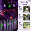GIGALUMI Halloween Solar Lights Outdoor Solar Hanging Lanterns Outside 12PC(Purple)