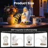 GIGALUMI Solar Highland Cow Decor Garden Statue, Cow Outdoor Ornament(Angel)