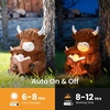 GIGALUMI Solar Highland Cow Decor Garden Statue, Cow Outdoor Ornament(Highland Cow)