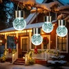 GIGALUMI Halloween Solar Lights Outdoor Solar Hanging Lanterns Outside 12PC(Cold White)