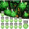 GIGALUMI Halloween Solar Lights Outdoor Solar Hanging Lanterns Outside 12PC(Green)